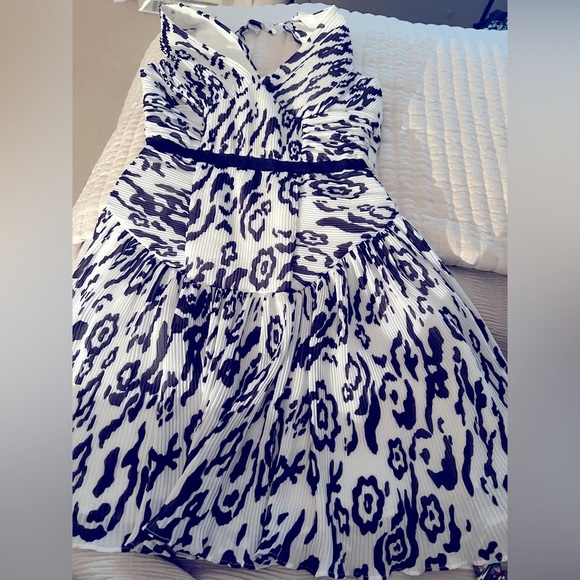 SELF PORTRAIT Leopard-print Plissé-chiffon Mini Dress In White | Black Sz 2 - Picture 5 of 10